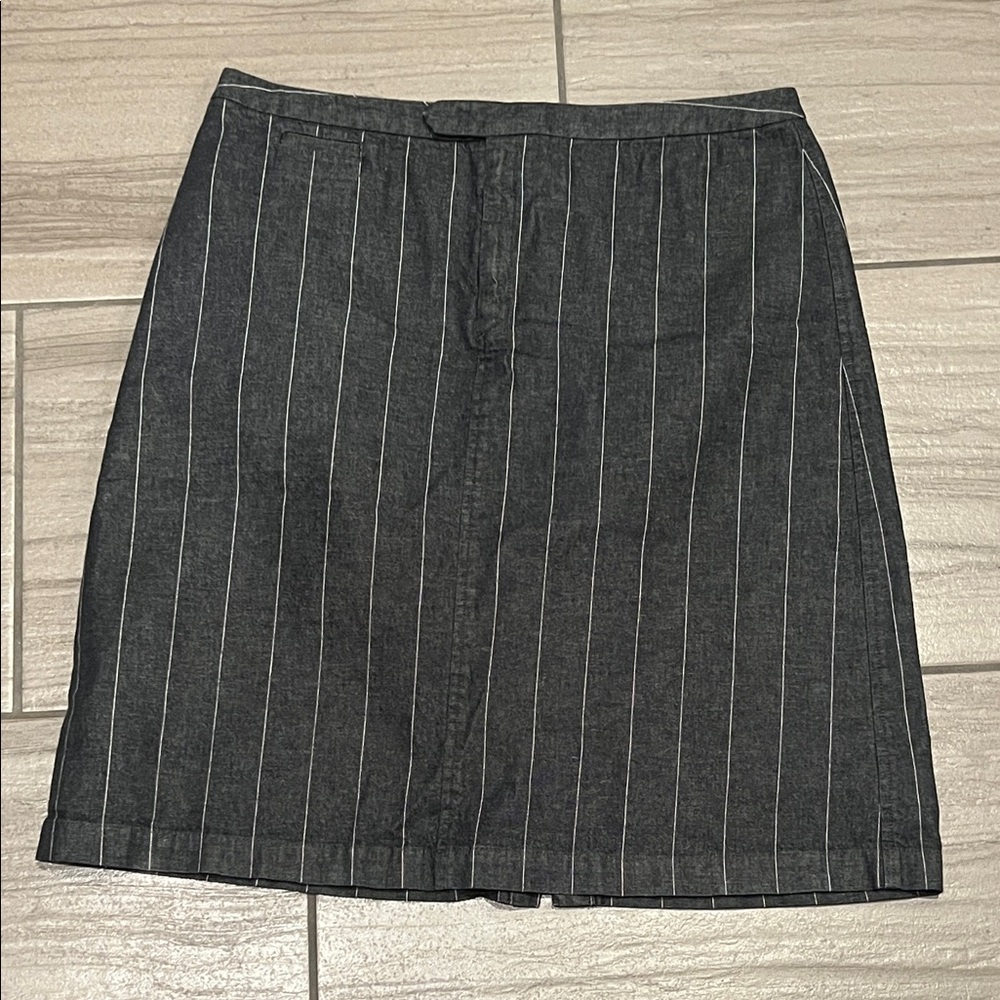 Vintage Charcoal Pinstripe Denim Pencil Skirt